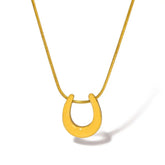 Colar Ferradura Minimalista, Colar Ferradura de Ouro 18k, Colar Pingente de Ferradura Feminino, Colar de Ferradura da Sorte, Colar Ferradura Design Elegante, 