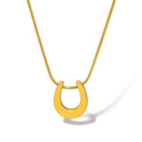 Colar Ferradura Minimalista, Colar Ferradura de Ouro 18k, Colar Pingente de Ferradura Feminino, Colar de Ferradura da Sorte, Colar Ferradura Design Elegante, 